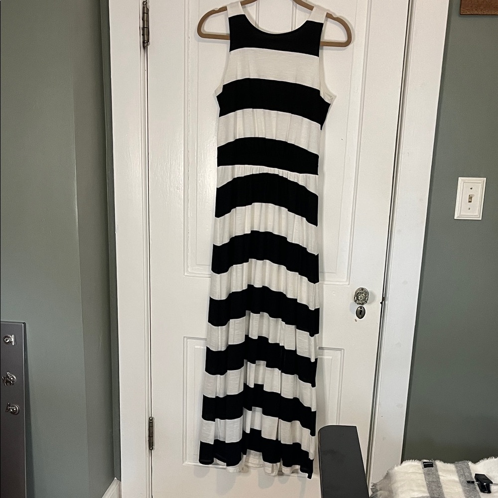 Mossimo Supply Co. Black and White Striped Maxi Dress